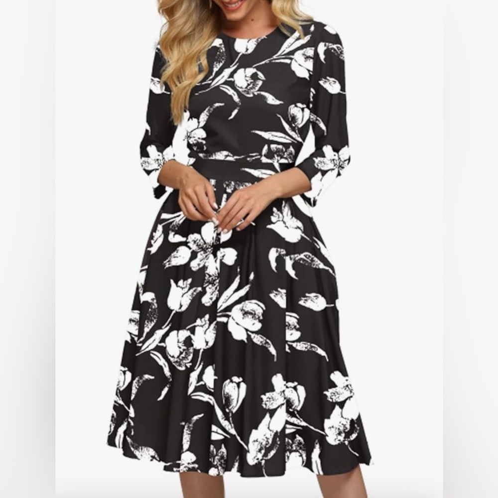 Black & White Floral Dress